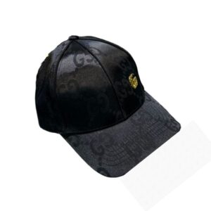 GUCCI GG MONOGRAM GOLD LOGO BASEBALL CAP BLACK