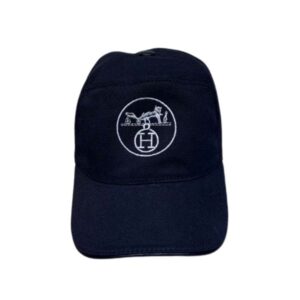 HERMES LOGO CANVAS CAP BLACK