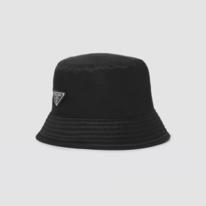 PRADA RENYLON BUCKET HAT SLIVER BLACK