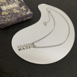 DIOR LOGO SILVER NECKLACE