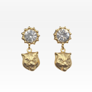 GUCCI TIGER HEAD GOLD EARRINGS