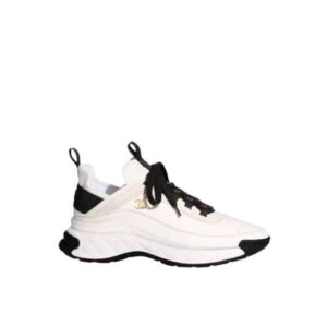 CHANEL VELVET CALFSKIN SNEAKERS IVORY AND BLACK G35617