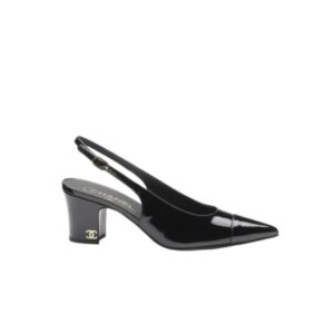 CHANEL SLINGBACKS HEELS PATENT CALFSKIN IN BLACK G45251 B14524 94305