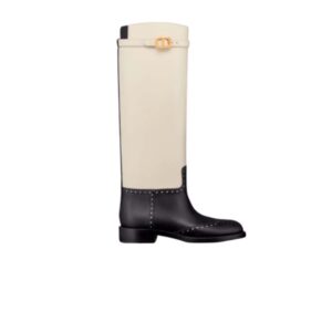 DIOR EMPREINTE BOOT BLACK AND WHITE PERFORATED CALFSKIN KCI829VEA S11X