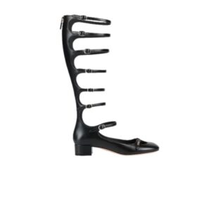 DIOR AIME DIOR BLACK LEATHER BUCKLE BOOTS