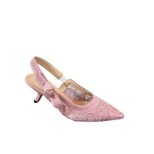 DIOR J’ADIOR SLINGBACK PUMP TRANSPARENT MESH EMBROIDERED WITH BUTTERFLY MOTIF PINK