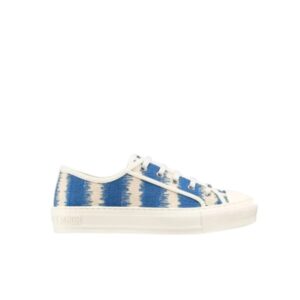 DIOR WALK’N’DIOR SNEAKERS D-STRIPES EMBROIDERED COTTON BLUE WHITE