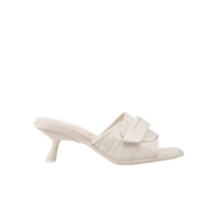 DIOR WOMEN DIO(R)EVOLUTION HEELED SLIDE QUILTED CANNAGE CALFSKIN WHITE KDQ730CQC S12U