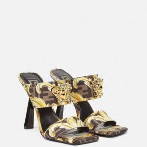 FENDACE GOLD BAROQUE MULES SS2022 BROWN 1005157-1A035585X00V