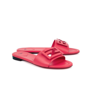 FENDI SIGNATURE LEATHER SANDALS SLIDE RED 8R8136-AE7TF0UPA