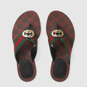 GUCCI GG THONG WEB SANDAL 612138 H9020 8476