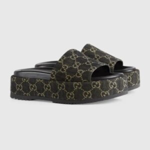 GUCCI WOMEN’S PLATFORM SLIDE SANDAL BLACK 623212