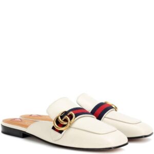GUCCI WOMEN’S PRINCETOWN LEATHER SLIPPER WHITE 629084