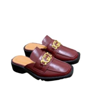 GUCCI WOMENS SLIPPER WITH INTERLOCKING G ‎RED