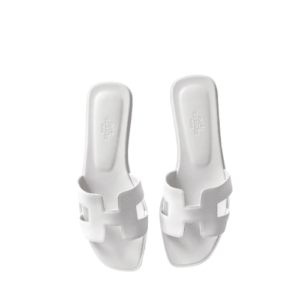HERMES SLIPPERS FLAT ORAN FULL WHITE H202272Z 2V350