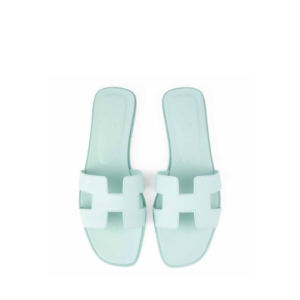 HERMES SLIPPERS FLAT ORAN TURQUOISE H202272Z 3L365