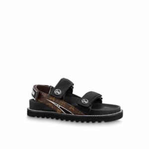 LOUIS VUITTON PASEO FLAT COMFORT SANDALS BLACK 1AB0XT