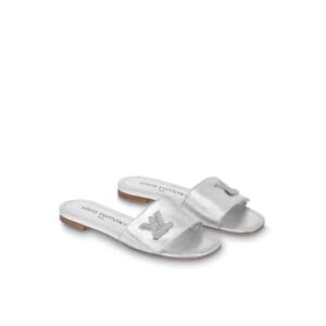 LOUIS VUITTON SHAKE FLAT MULE SILVER 1AB2QZ