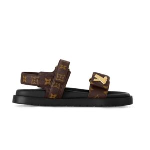 LOUIS VUITTON LV SUNSET FLAT COMFORT SANDALS BROWN BLACK 1ACMY5