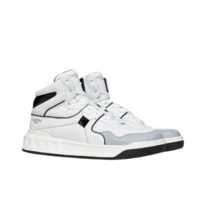 VALENTINO ONE STUD MID-TOP CALFSKIN SNEAKER WHITE YS0E63NWN 0N2