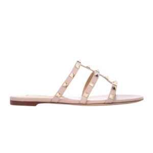 VALENTINO GARAVANI ROCKSTUD FLAT SLIDE SANDAL PINK  4W2S0C49VOD P45