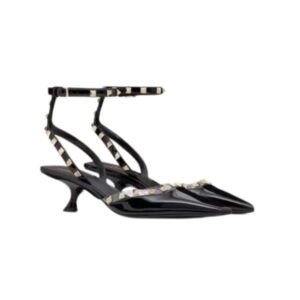 VALENTINO GARAVANI BLACK ROCKSTUD COUTURE PUMPS BLACK