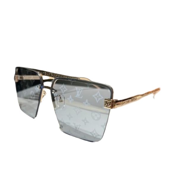LOUIS VUITTON MY MONOGRAM METAL SQUARE SUNGLASSES GOLD AND MONOGRAM BLUE