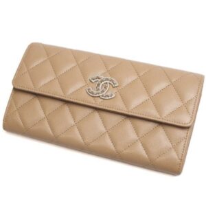 CHANEL LONG FLAP WALLET BEIGE AP0955