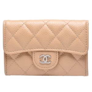 CHANEL CLASSIC CARD HOLDER WALLET BEIGE AP0214
