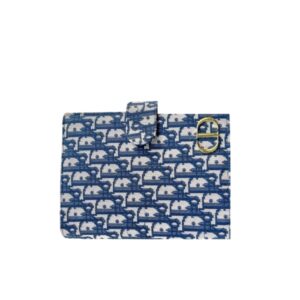DIOR OBLIQUE JACQUARD WALLET BLUE 19CM