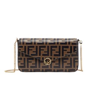 FENDI WALLET ON CHAIN WITH POUCHES BROWN 8BS032AAFMF13VK