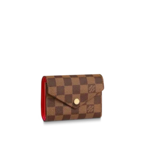 Louis Vuitton Victorine Wallet Damier Canvas 12cm Red N41659