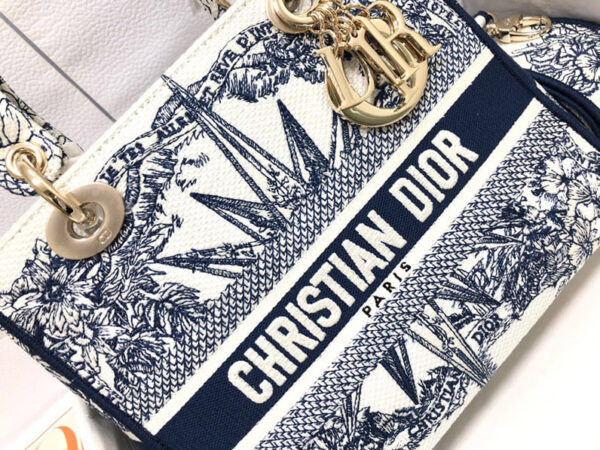 DIOR PERSONALIZED MEDIUM LADY D-LITE BAG BLUE RÊVE D’INFINI EMBROIDERY 24CM M0565ORVX M933 - Image 7