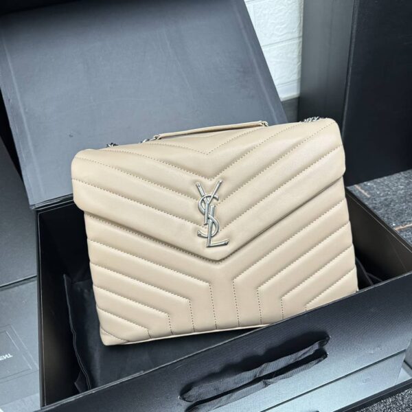 Saint Laurent YSL Women Small Loulou Bag Y Quilted Leather-Beige - Image 7