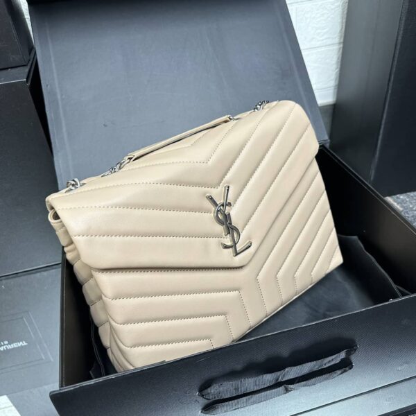 Saint Laurent YSL Women Small Loulou Bag Y Quilted Leather-Beige - Image 6