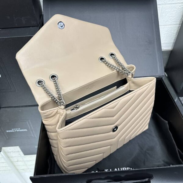 Saint Laurent YSL Women Small Loulou Bag Y Quilted Leather-Beige - Image 4