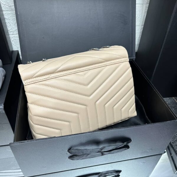Saint Laurent YSL Women Small Loulou Bag Y Quilted Leather-Beige - Image 2