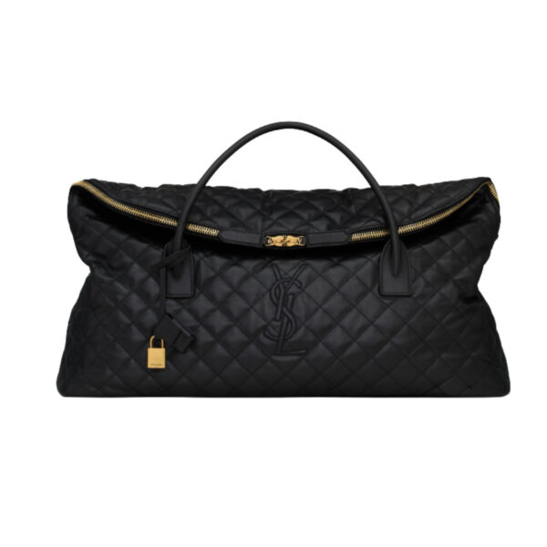 SAINT LAURENT GIANT TRAVEL BAG IN QUILTED LEATHER BLACK 55CM 736009AABK91000