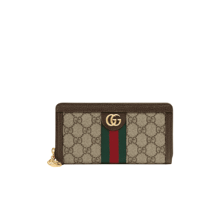 GUCCI OPHIDIA ZIP AROUND WALLET 19.5CM BROWN 523154 96IWG 8745