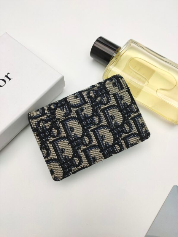 DIOR SADDLE FLAP CARD HOLDER BLUE OBLIQUE JACQUARD - Image 2