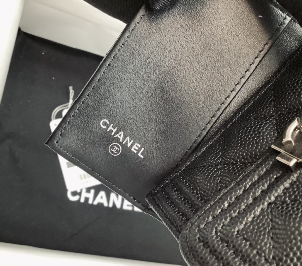 CHANEL BOY CLASSIC WALLET BLACK SILVER - Image 2