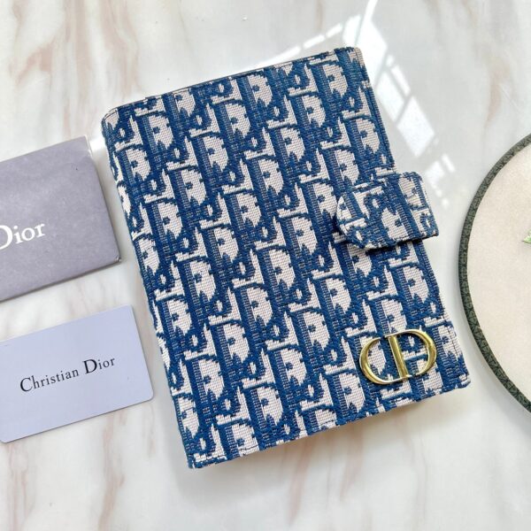 CD OBLIQUE JACQUARD WALLET BLUE 19CM - Image 2