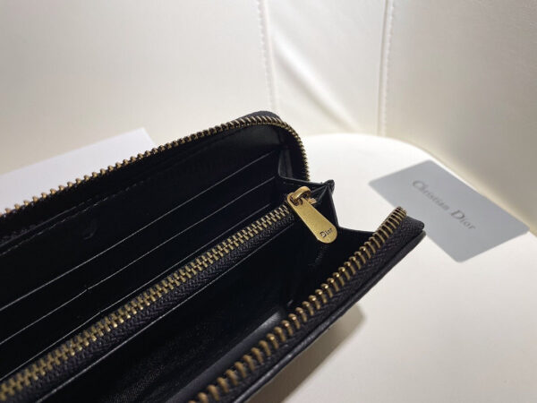 DIOR LONG WALLET OBLIQUE JACQUARD BLACK AND BEIGE 19.5CM - Image 2
