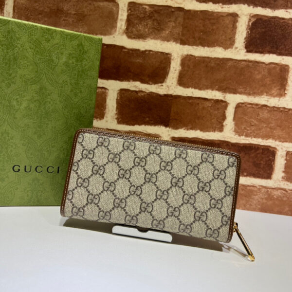 GG ZIP AROUND WALLET WITH INTERLOCKING 19CM BROWN - Image 2
