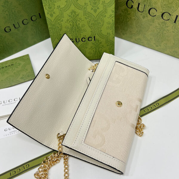 GG HORSEBIT 1955 GG WALLET WITH CHAIN WHITE AND BEIGE 19CM - Image 3