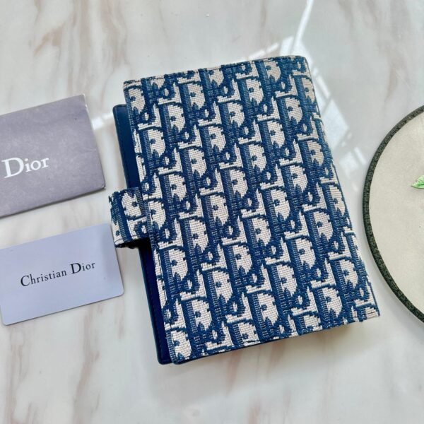 CD OBLIQUE JACQUARD WALLET BLUE 19CM - Image 3