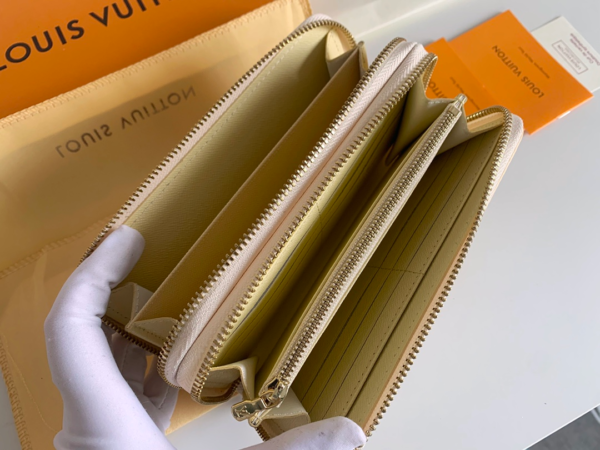 LV LONG DOUBLE ZIPPER WALLET DAMIER AZUR 19CM - Image 3