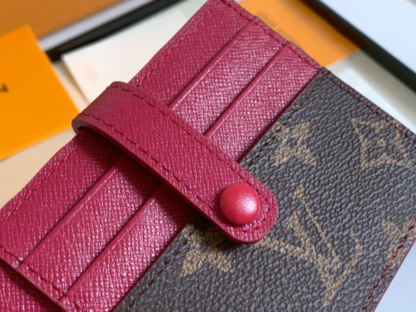 LV MULTI CARD HOLDER WALLETS DARK PINK 11CM - Image 4