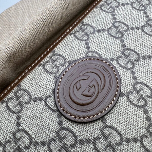 GG ZIP AROUND WALLET WITH INTERLOCKING 19CM BROWN - Image 3