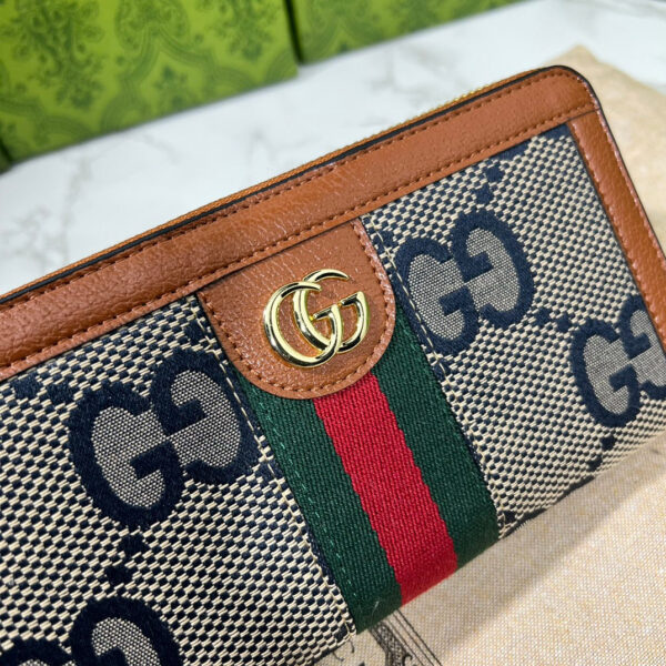 GG OPHIDIA LONG WALLET BROWN AND NAVY BLUE 19.5CM - Image 4